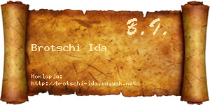 Brotschi Ida névjegykártya